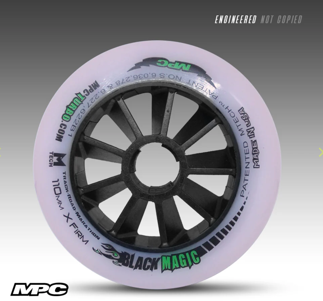 MPC Black Magic inline speed wheel showing the hub and core for a guide on wheel hubs and cores