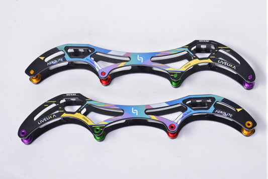 LiveLica Aerolite 4x110 inline speed skating frame, the long platform used for road and marathon racing