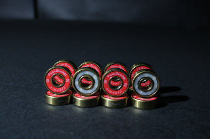Power Bearings Gold Ceramic bearings, close up